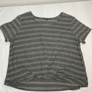 Always Indigo twist front short sleeve top gray white soft ladies Size 3x